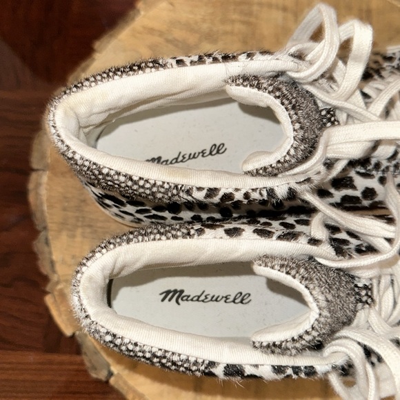 Madewell *NWOB* Unisex Sidewalk High-Top Sneakers in Spotted Calf Hair - Picture 7 of 9